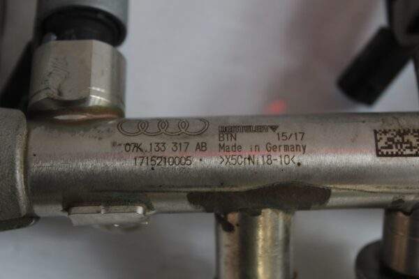 Audi RS3 RSQ3 TTRS DAZA DNW Fuel Rail with Injectors 07K133317AB, 07K906036K