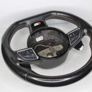 Audi 8V S3 Flat Bottom Steering Wheel Black Leather 8V0 419 091 AB - Image 13