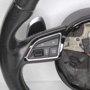 Audi 8V S3 Flat Bottom Steering Wheel Black Leather 8V0 419 091 AB - Image 11