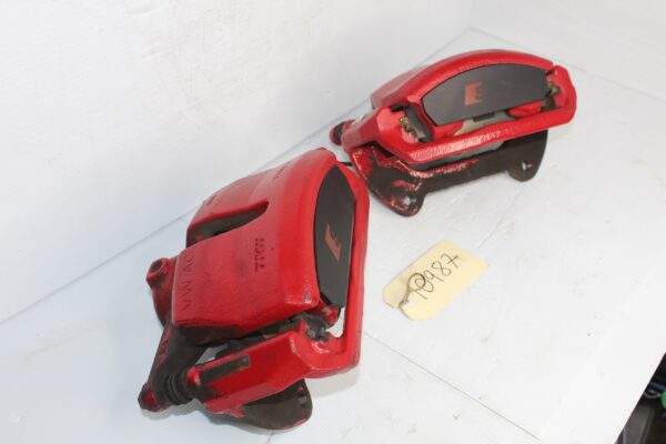 Audi 8V S3 Front Brake Caliper Set Pair Red w Black Badge