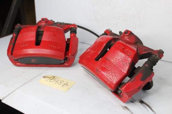 Audi 8V S3 Front Brake Caliper Set Pair Red w Black Badge