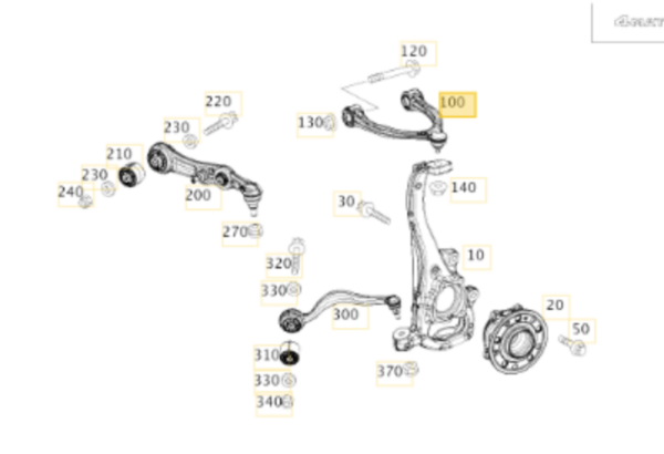 Mercedes Benz W205 C43 C63 Front Right Upper Control Transverse Arm A2053303403