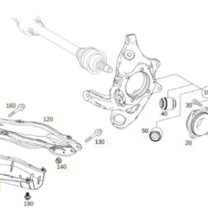 Mercedes Benz W205 C43 Rear Left Lower Control Arm Cover A2053522900 - Image 2