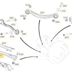 Mercedes Benz W205 C43 Rear Left & Right Lower Control Thrust Arm A2043500229 - Image 2