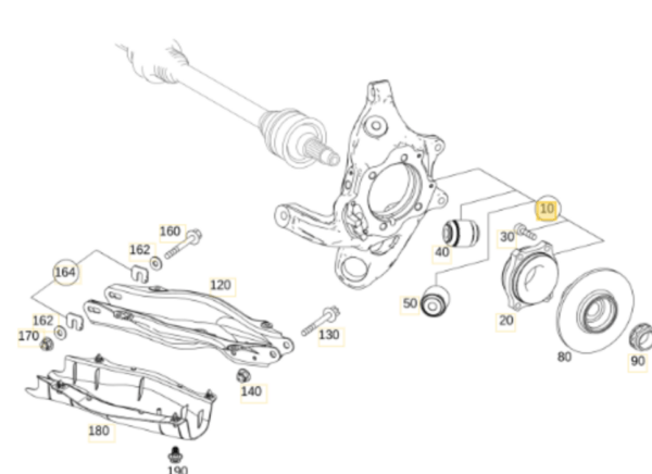 Mercedes Benz W205 C63s Coupe Rear Right Knuckle Carrier A2053501614