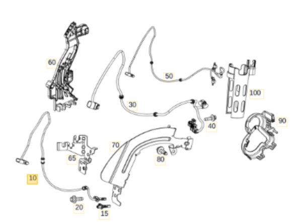 Mercedes Benz W205 C63s Rear Wheel Speed Sensor Harness Cable A2055409127