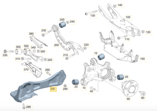 Mercedes Benz W177 A250 Rear Right Trailing Control Arm A1773504401