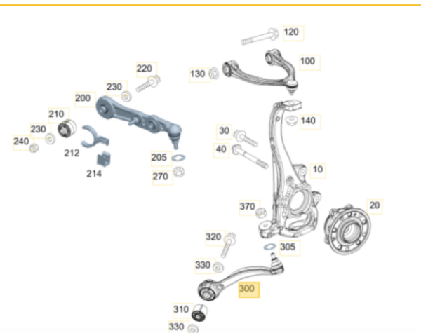 Mercedes Benz W205 C300 Front Left Tension Strut Transverse Arm  A2053301305