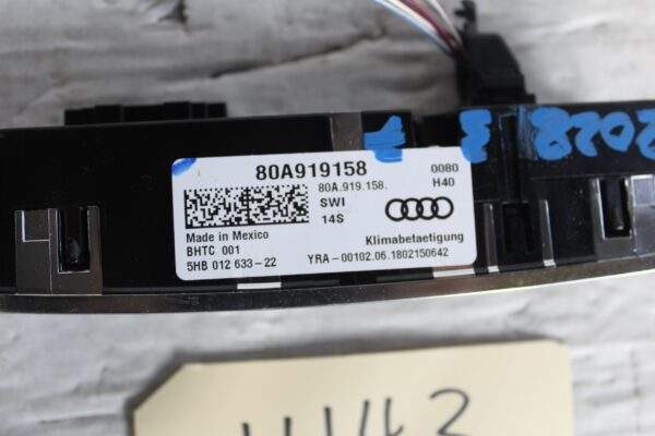 Audi FY S5 SQ5 Rear Centre AC Control Panel 80A919158, 8W0919158