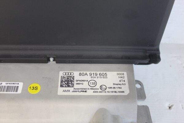 Audi FY Q5 SQ5 MMi Multimedia Headunit Radio Display Screen 80A919605