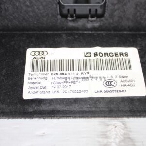 Audi 8V A3 S3 RS3 Rear Parcel Shelf Trim Sedan 8V5863411J, 8V5863411H - Image 2