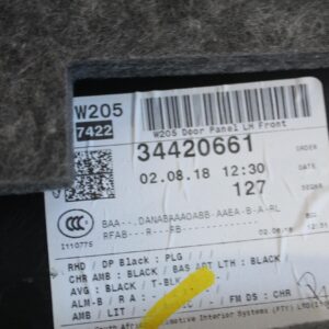 Mercedes Benz W205 C300 C43 Front Left Door Card Panel Trim A2057206911 - Image 2