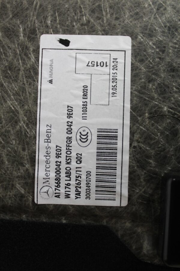 Mercedes Benz W176 A200 A250 A45 Boot Floor Carpet Base A1766800042