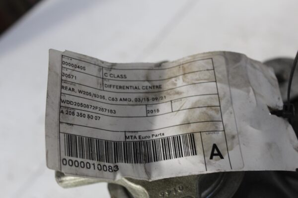 Mercedes Benz W205 C63s Sedan Rear Diff Differential A2053505007, A2053501024