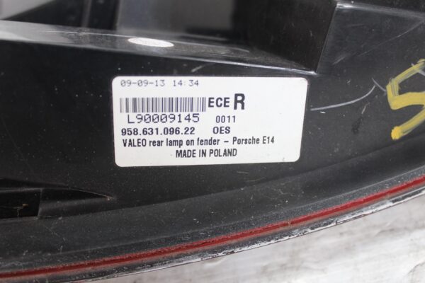 Porsche 92A 958 Cayenne Right Outer Tail Light Lamp 95863109620, 95863109622
