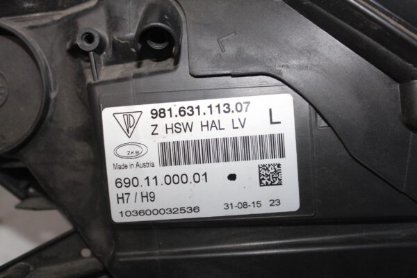 Porsche 981 Cayman Left Xenon Headlight Headlamp 98163111106, 98163111309