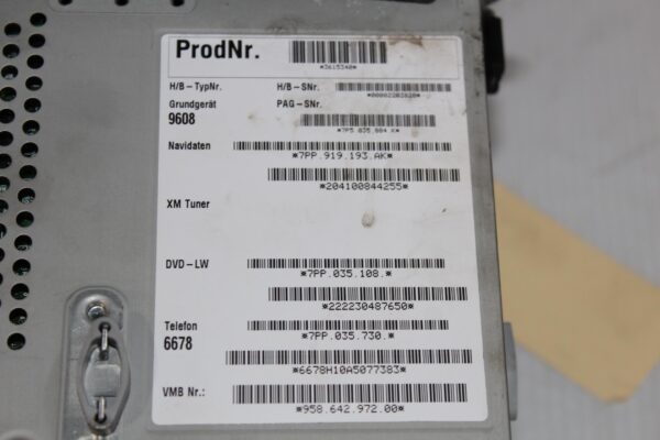 Porsche 958 92A Cayenne Radio Headunit Receiver 958642970RX, 958642970MX