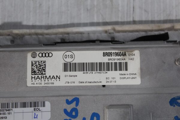 Audi A4 S4 A5 S5 Q5 SQ5 MMI Nav Screen Display Headunit 8R0919604A
