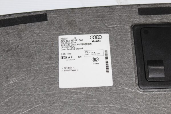 Audi 8V A3 S3 RS3 Sedan Rear Boot Floor Carpet 8V5863463G