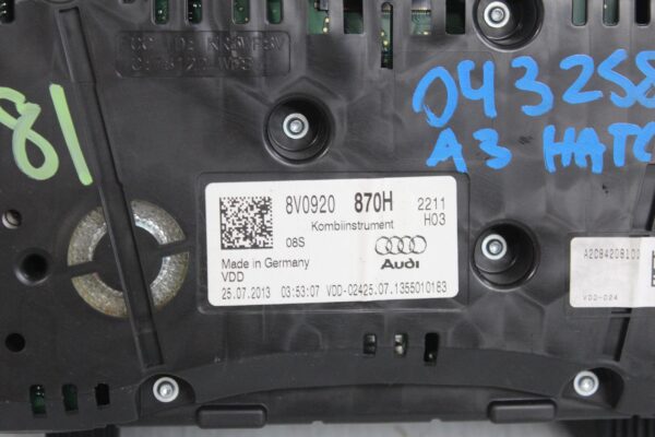 Audi 8V A3 TDI Instrument Cluster Combi 8V0920870H