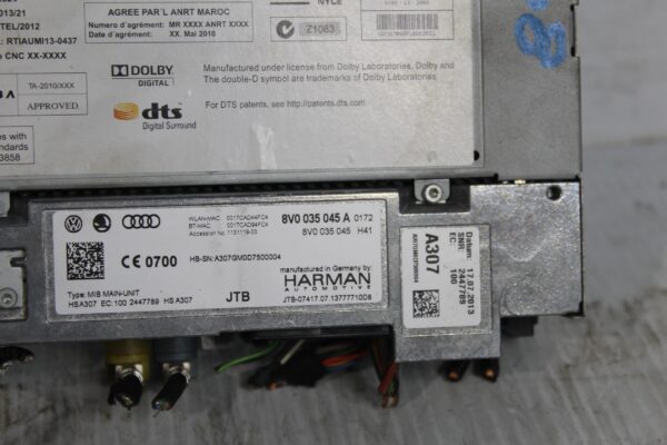 Audi 8V A3 S3 RS3 High Radio Multimedia Control Unit MIB 8V0035045H, 8V0035045HX