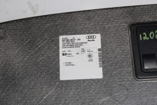 Audi 8V A3 S3 RS3 Rear Trunk Floor Mat 8V5863463H