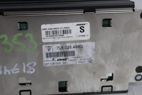Porsche 955 957 9PA Cayenne BOSE Audio Amplifier 7L5035456G, 95564530107