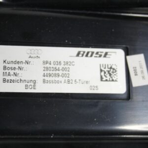 Audi 8P A3 S3 RS3 Rear Bass Bose Loud Speaker Sub 8P4035382C - Image 7