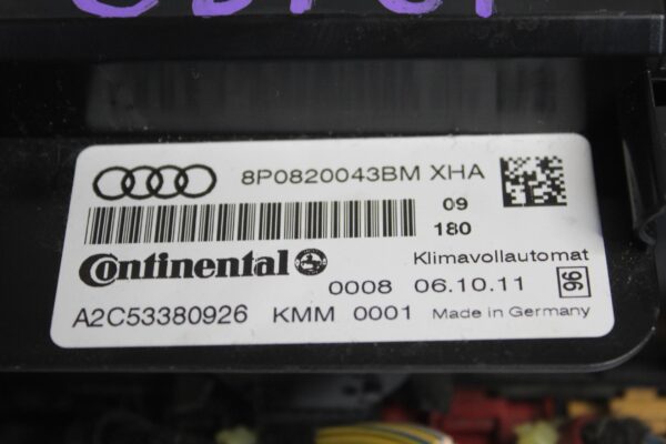 Audi 8P S3 RS3 Electric Climate Control Panel Unit 8P0820043BM