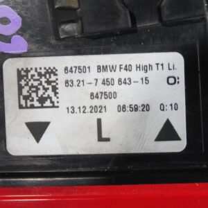 BMW F40 118i Left Tail Light Lamp 63 21 7 450 643, 63217450643 - Image 8