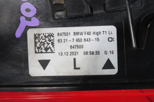 BMW F40 118i Left Tail Light Lamp 63 21 7 450 643, 63217450643