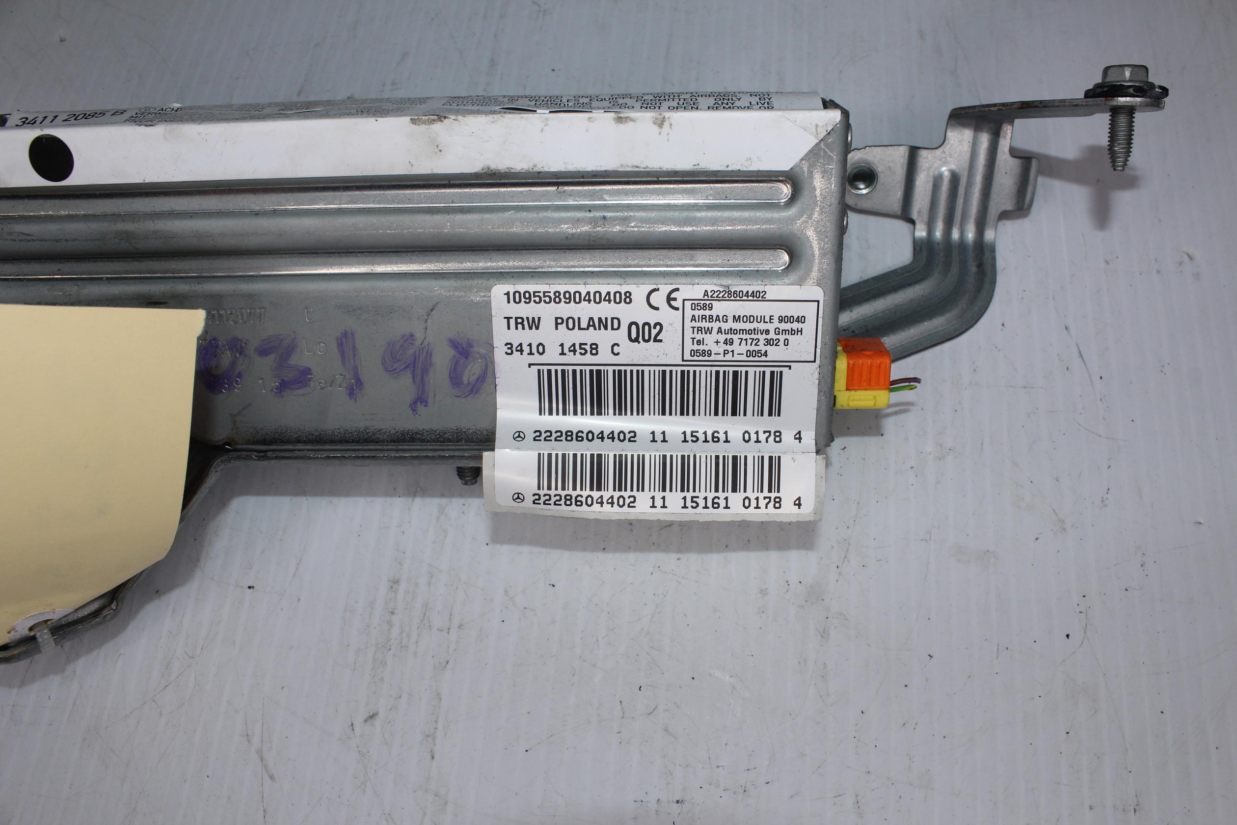 Mercedes Benz W222 Rear Right Side Airbag Unit A2228604402 - Image 7