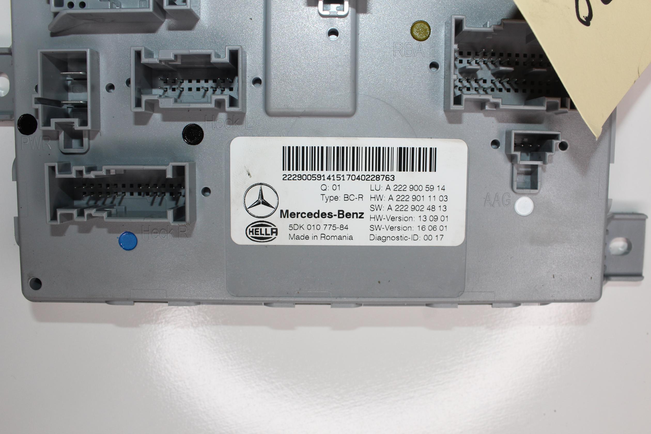 Mercedes Benz W205 C200 Rear SAM BCM Module Control Unit A2229005914 - Image 5